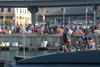 Settembre 2009 - Gli ormeggiatori sulle loro barche e sui ponti del sommergibile Nazario Sauro